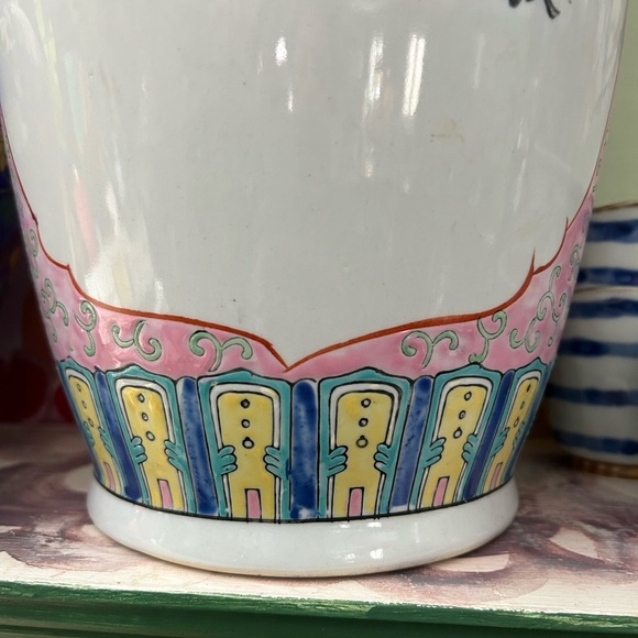 Jingdezhen Chinese Famille Rose Porcelain Vase Exotic Birds 18" Vintage - Picture 8 of 16